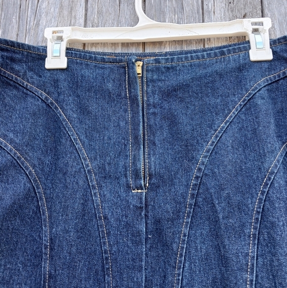 Chez Vouz de France Vintage Y2K Size Large Denim Mermaid Skirt Midi Modest - Picture 3 of 5